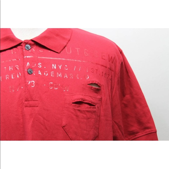 Marc Ecko Red Men Short Sleeve Shirt Plastic Words  Print Sz Large Cotton - Picture 5 of 9